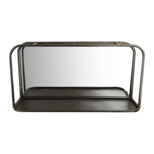 17 Stories Metal Rectangle Wall Mirror with Shelves & Reviews Wayfair